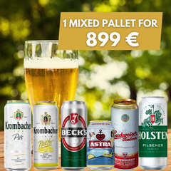 Mixed pallet of bottled beer